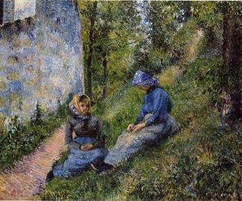 卡米耶 畢沙羅 Seated Peasants, Sewing 卡米耶 畢沙羅 Seated Peasants, Sewing